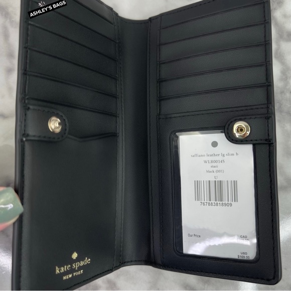 Kate Spade Madison Medium Satchel & Large Slim Bifold Wallet In Black - Picture 14 of 15